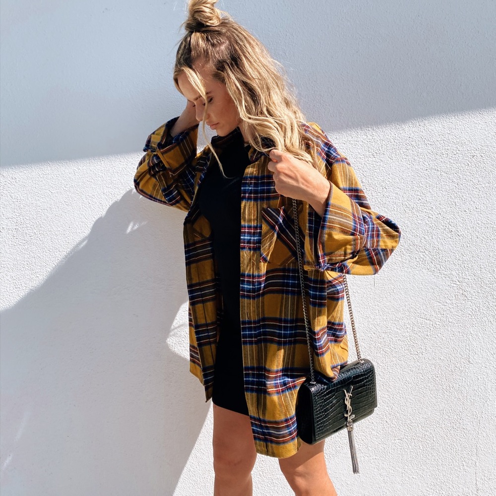 Yellow plaid flannel